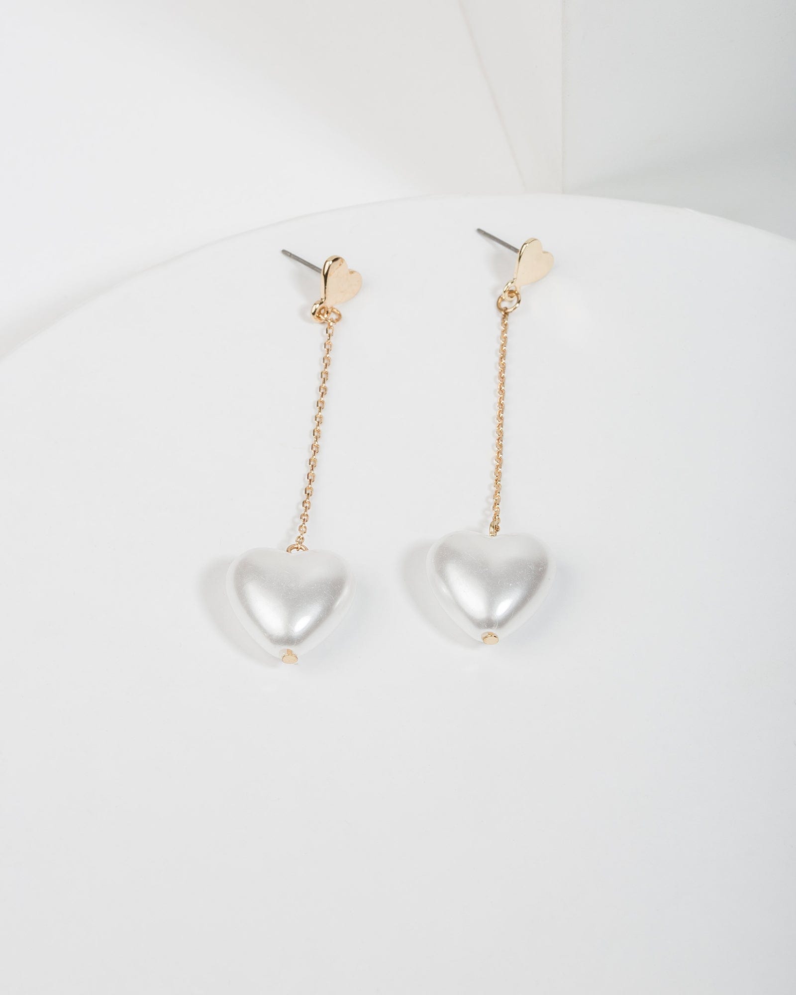 Heart chain store drop earrings