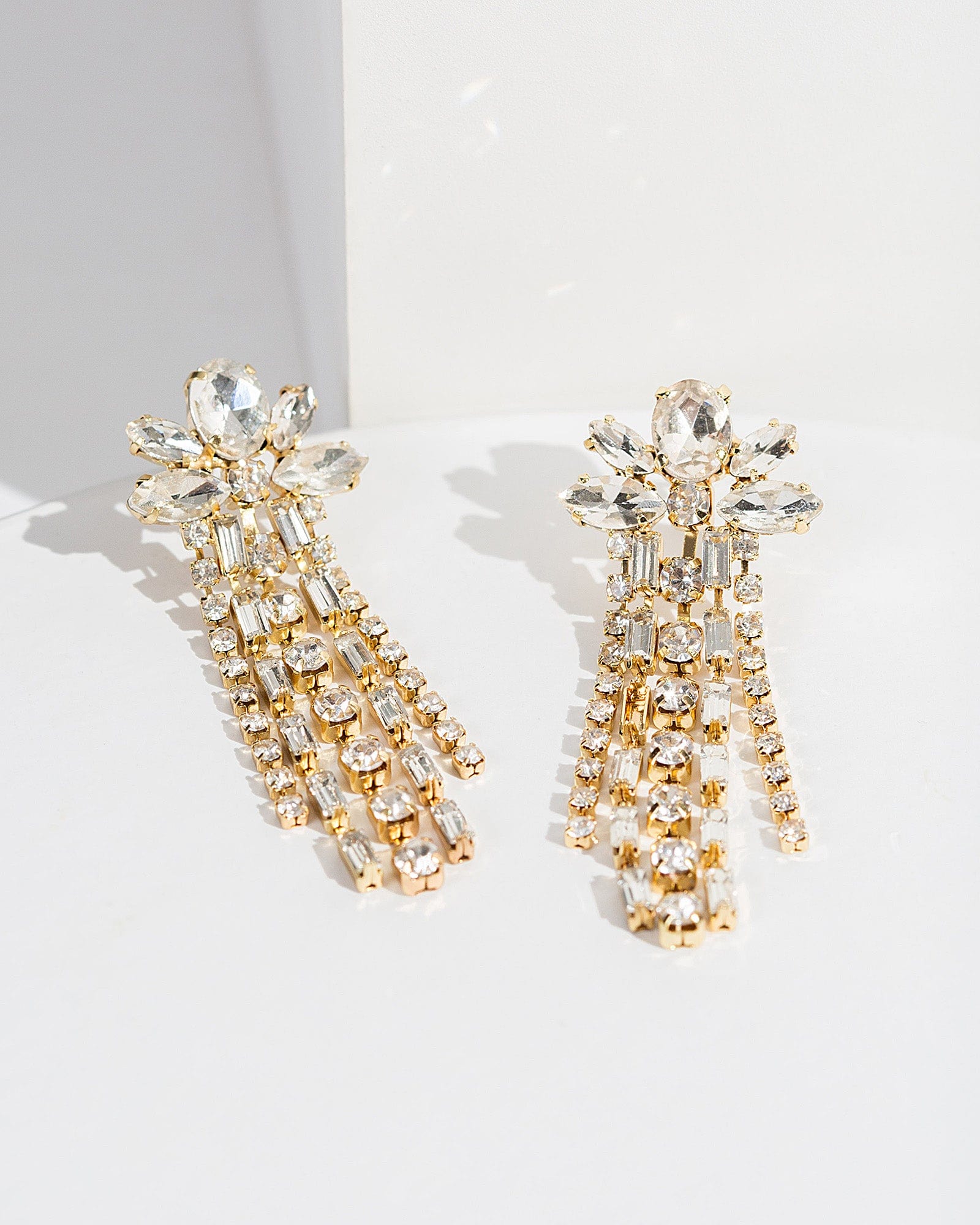 Crystal tassel store earrings