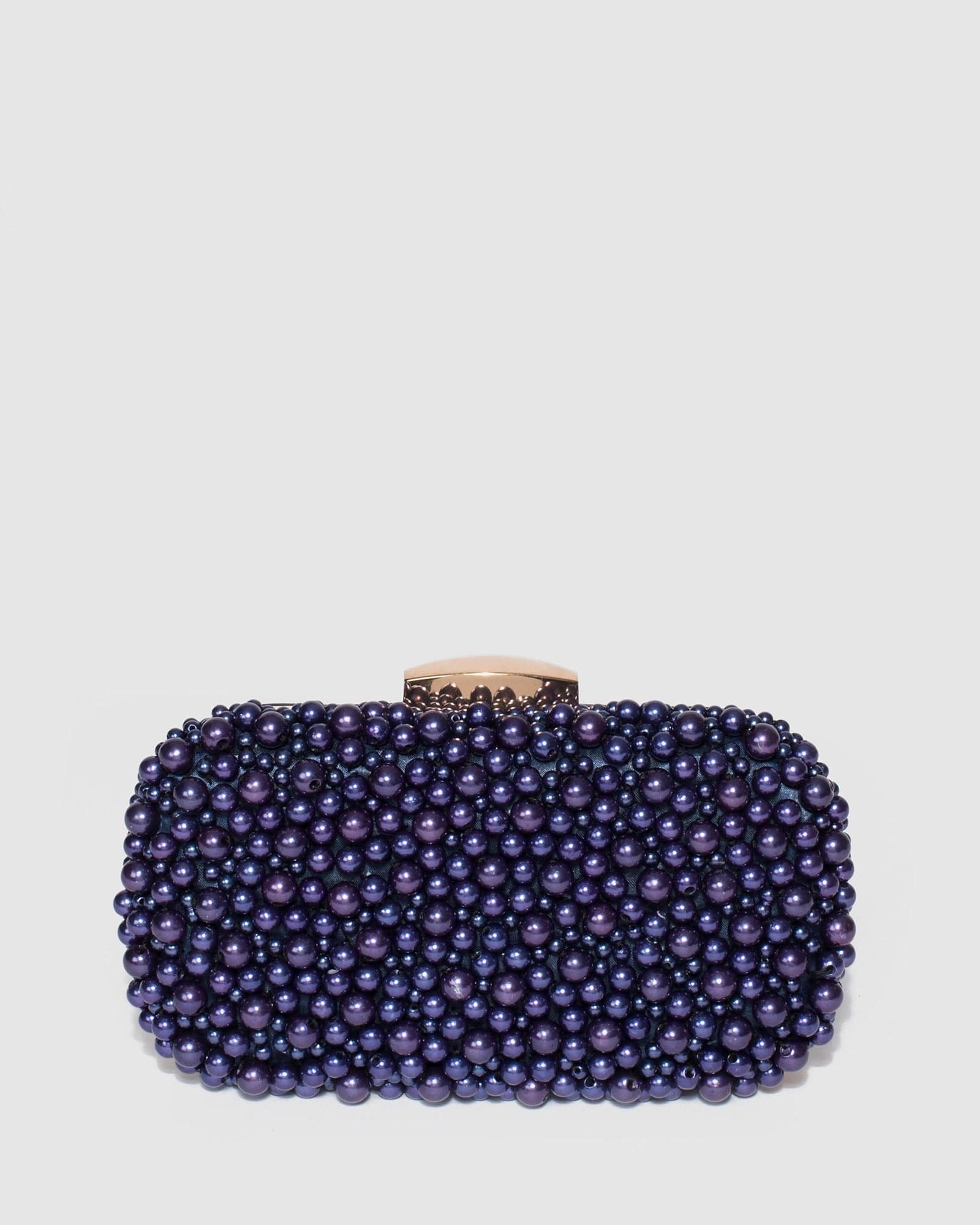 Navy blue beaded clutch bag on sale