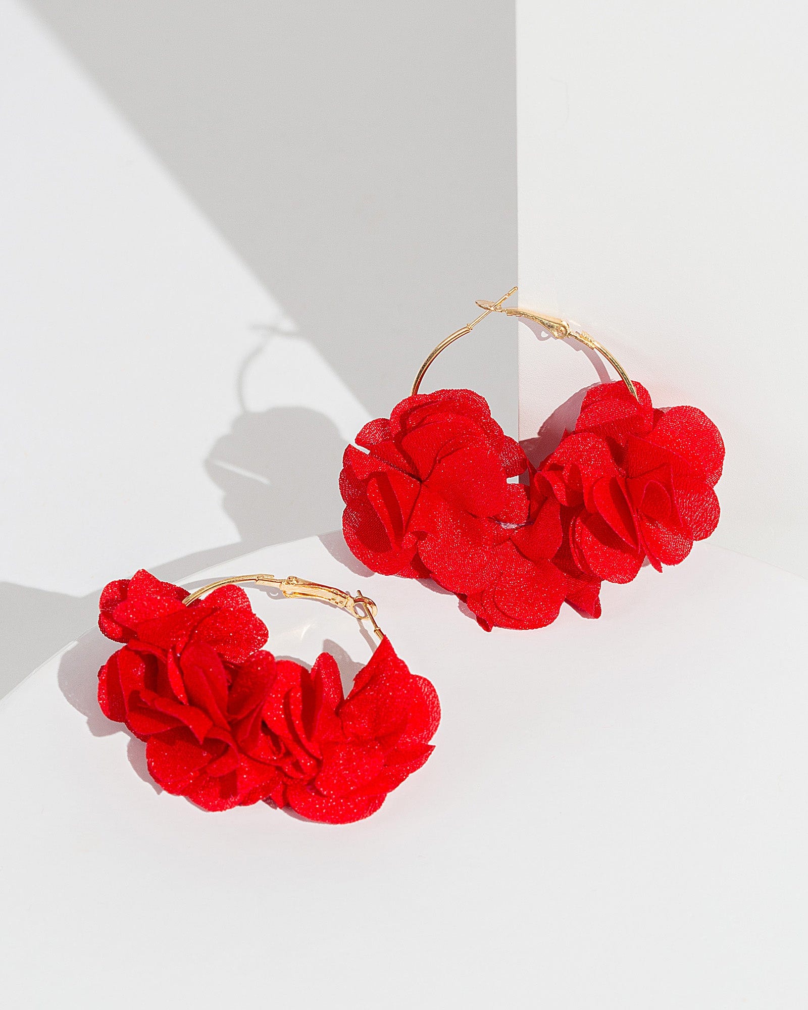 Red on sale hoops earrings