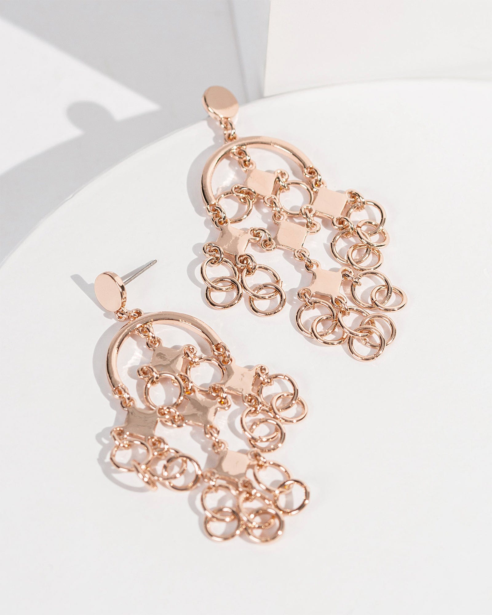 Dangle rose gold on sale earrings