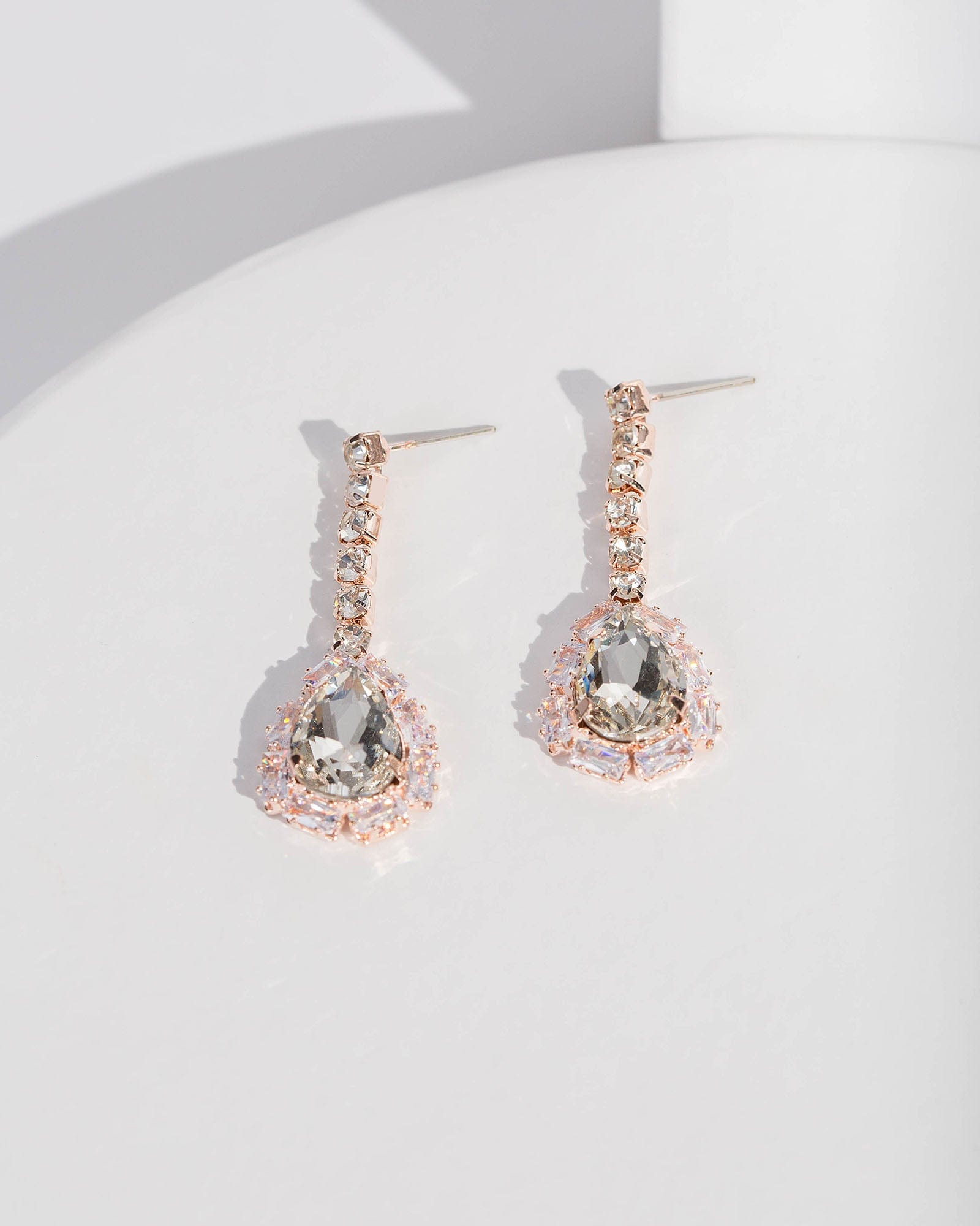 Crystal teardrop outlet earrings