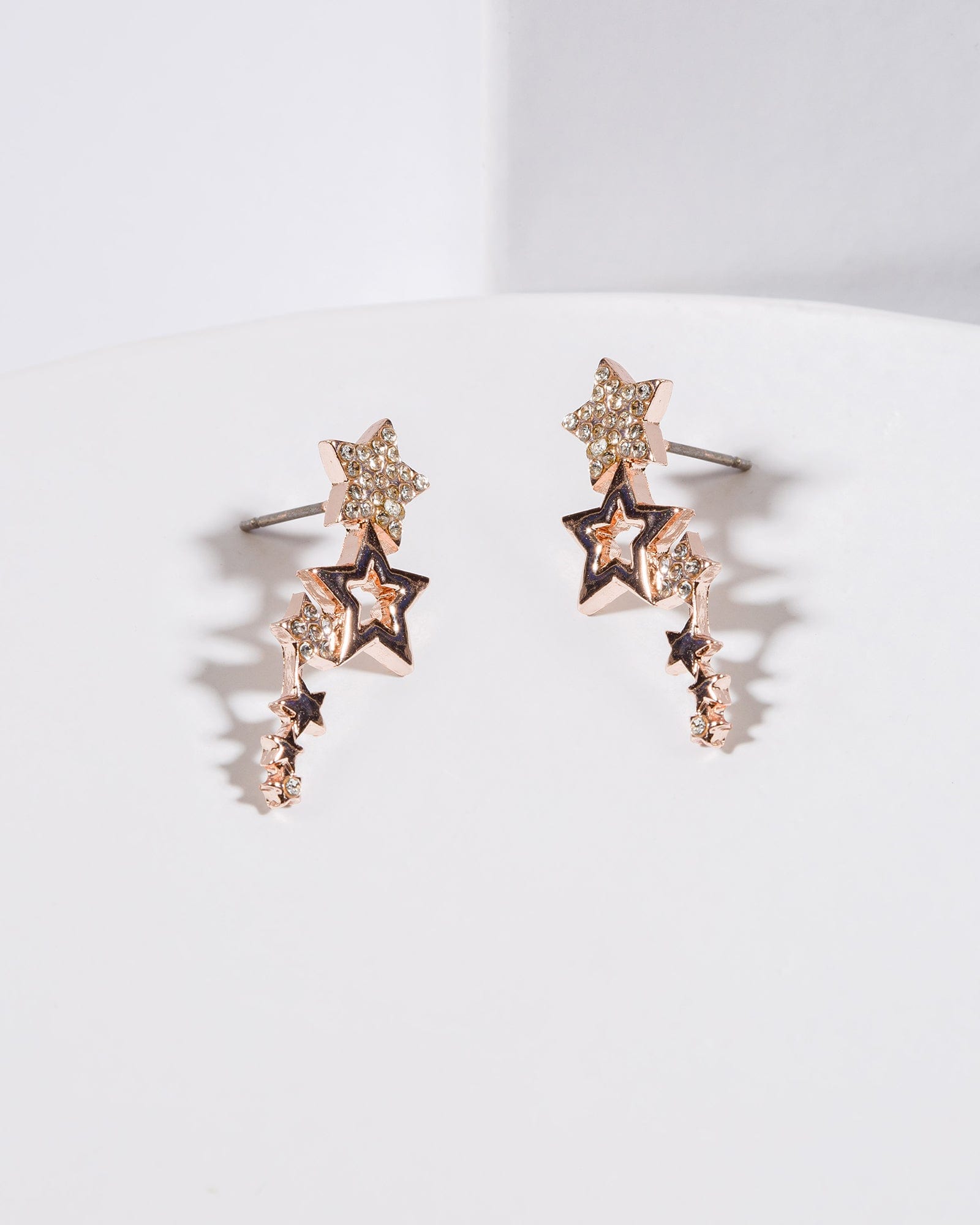 Rose Gold shops Star Studded Ear Climbers