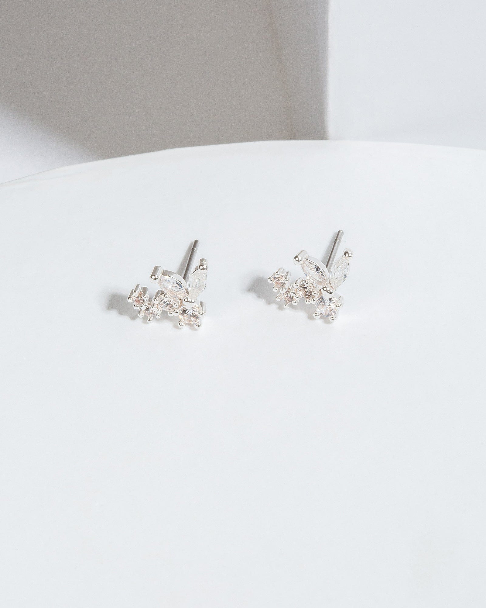 Silver cubic store zirconia earrings