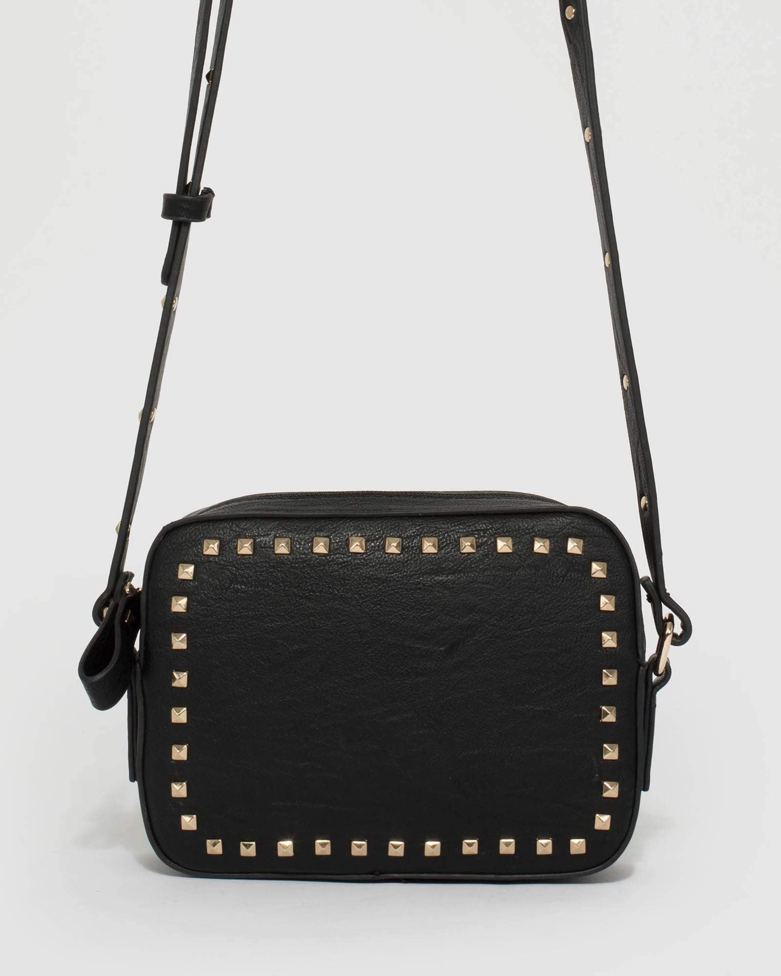 Black stud discount cross body bag