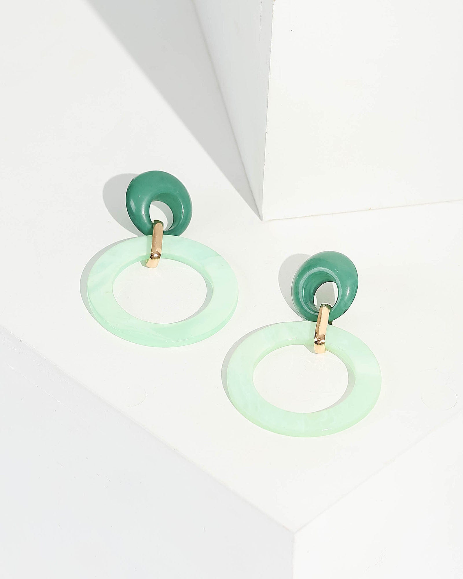 Green lucite sale earrings