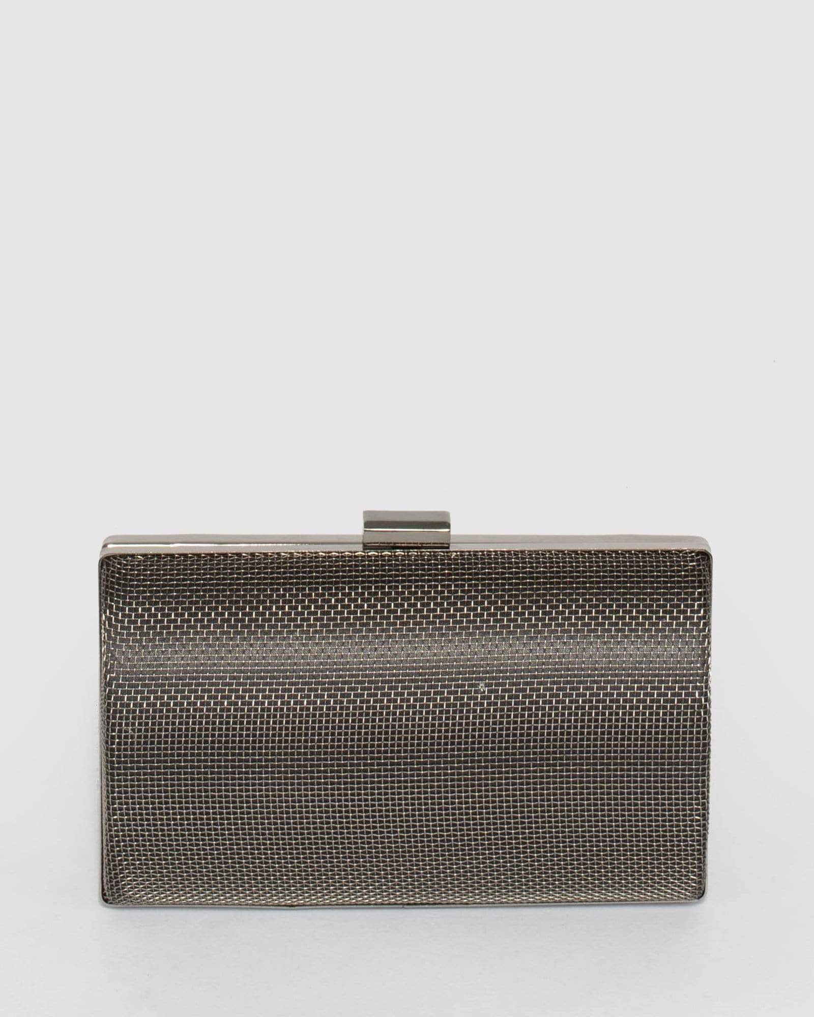 Gunmetal best sale clutch bag