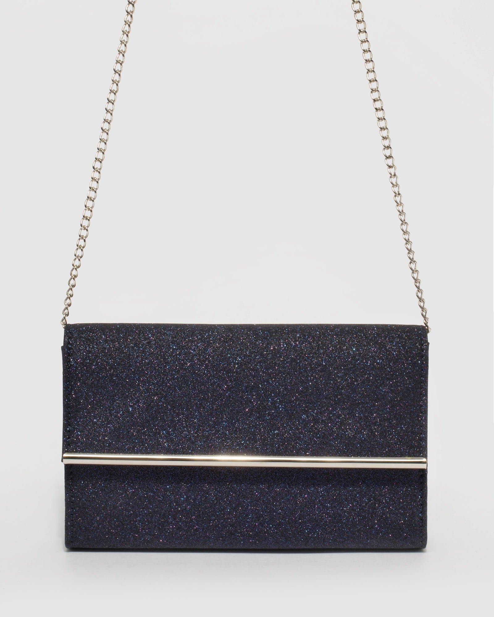 Navy and clearance silver clutch bags