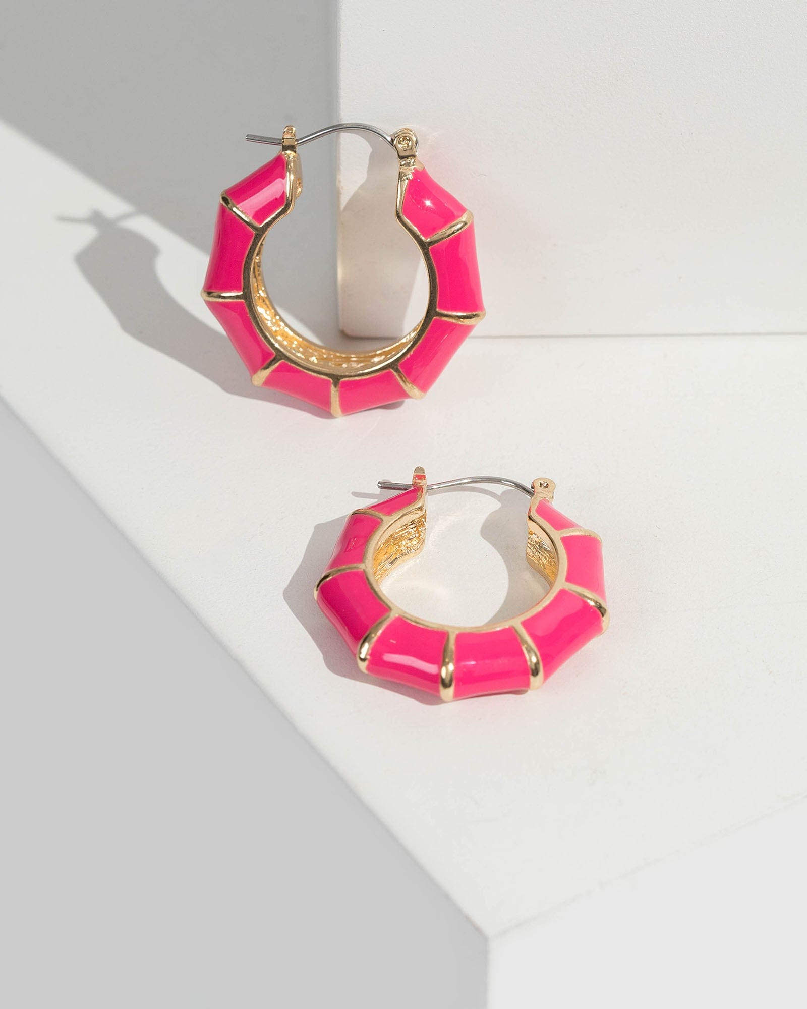 Pink deals enamel earrings