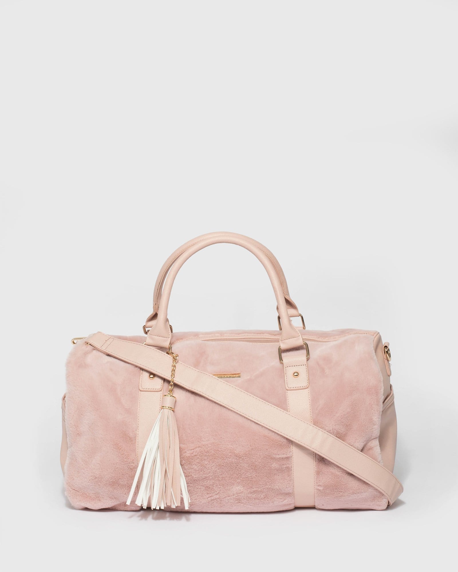 Pink fur best sale weekender bag