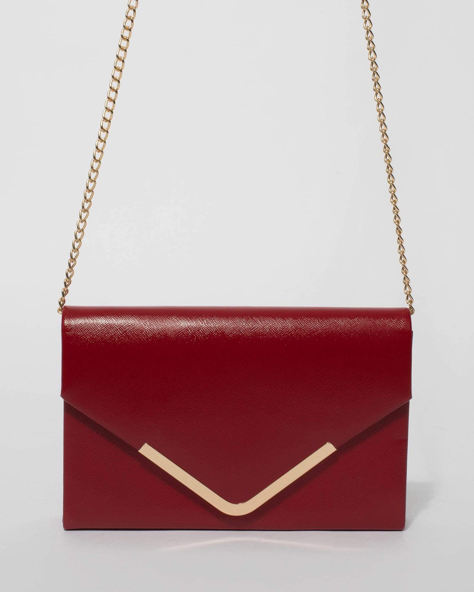 Red Lila Envelope Clutch Bag colette by colette hayman