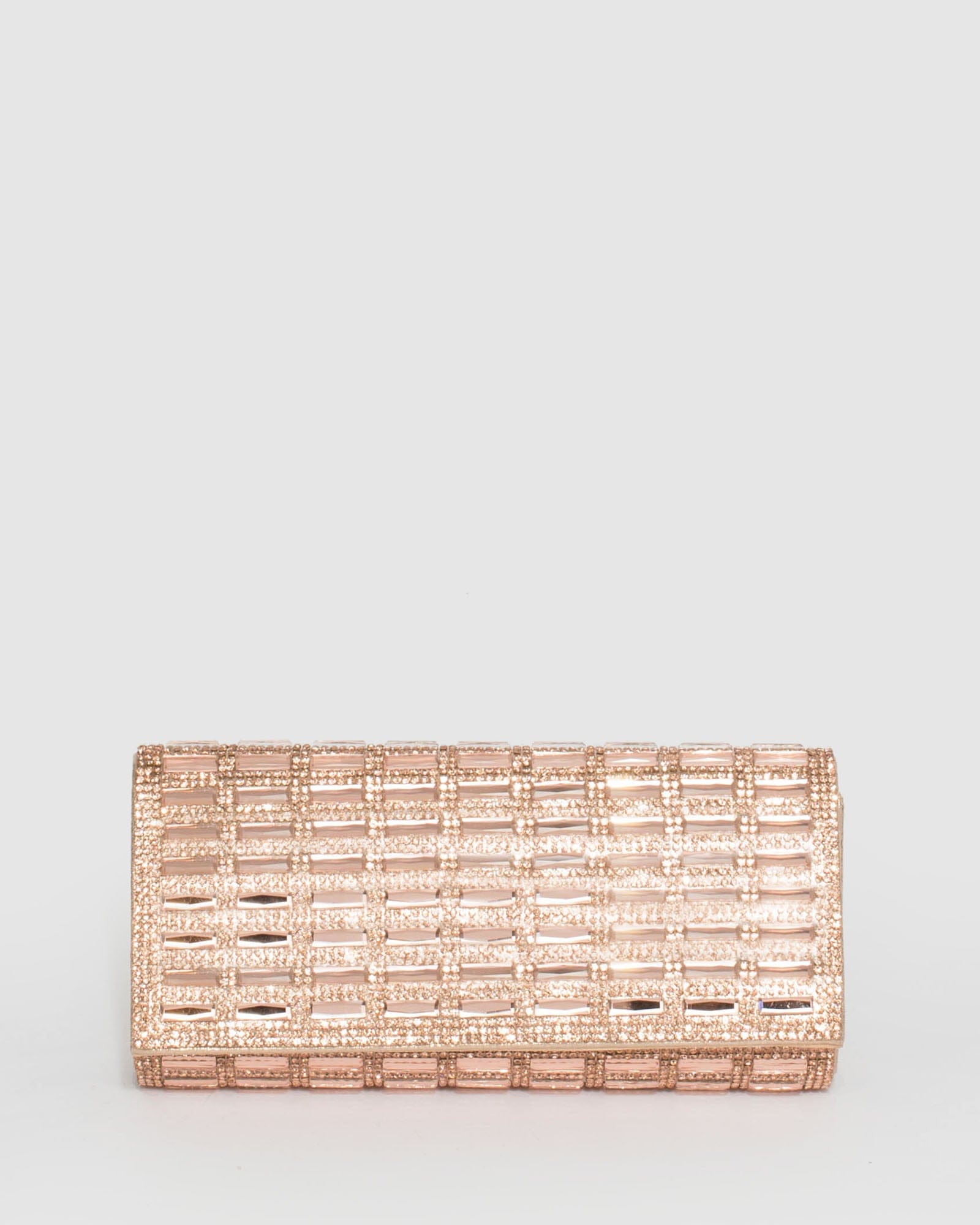 Rose gold beaded hot sale clutch bag