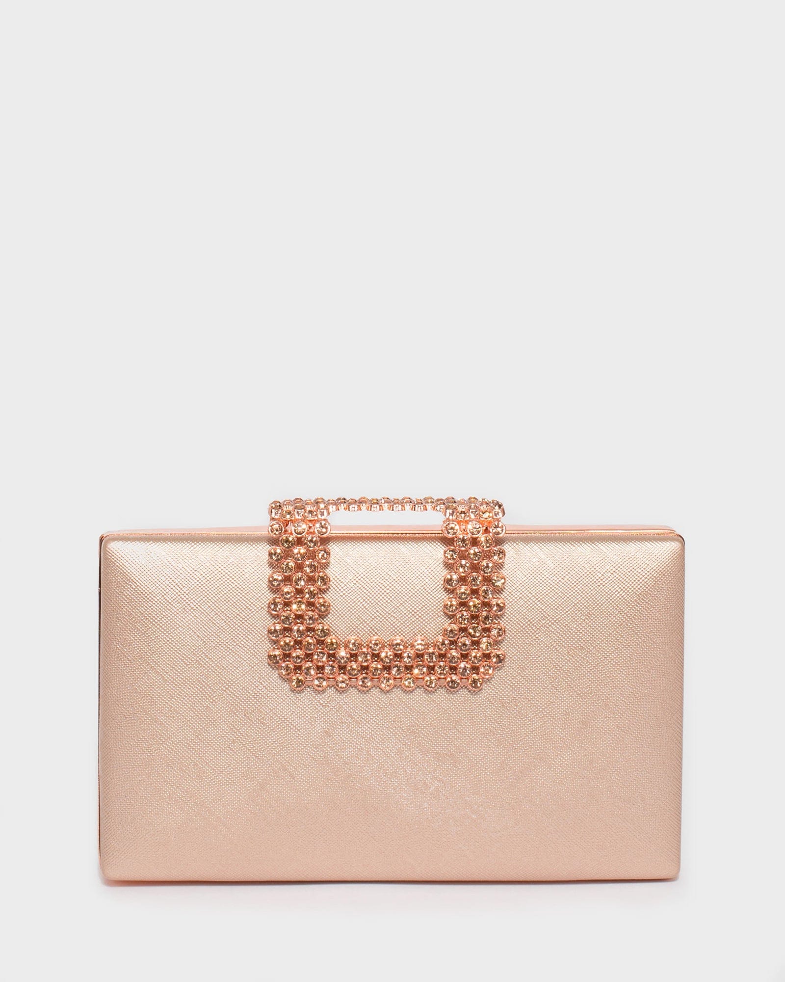 Quiz rose cheap gold clutch