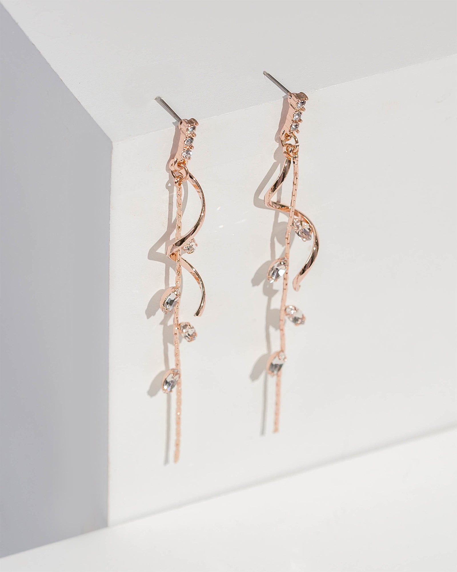 Rose gold dangle on sale earrings