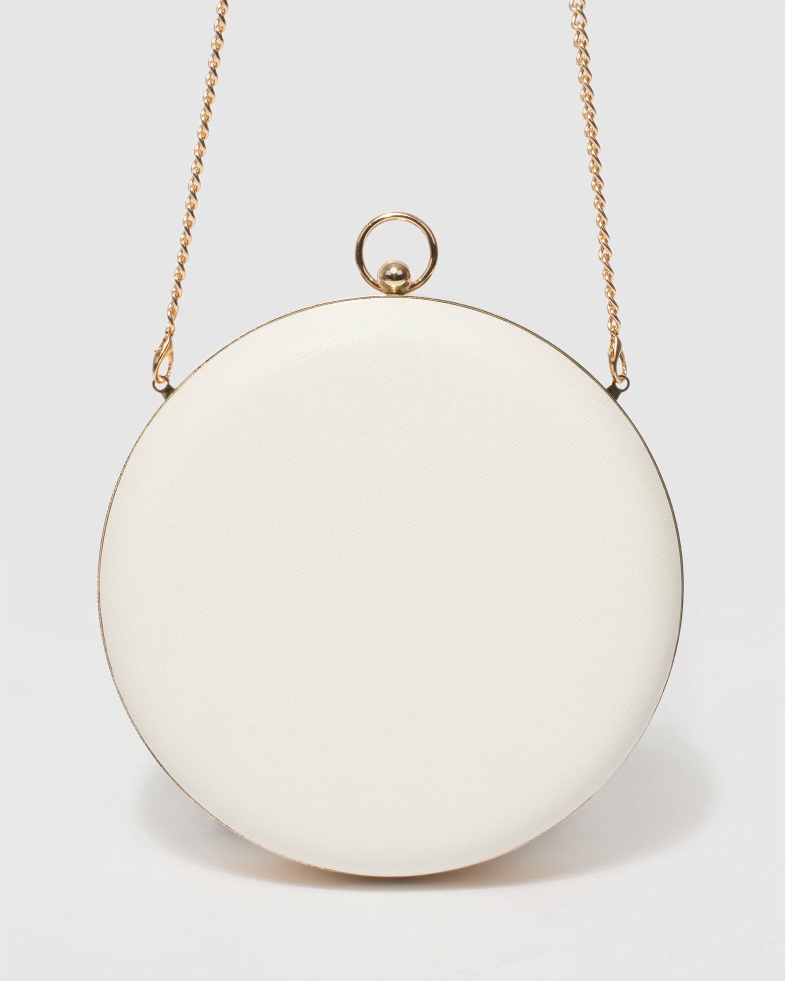 White Alex Circle Case Clutch Bag colette by colette hayman