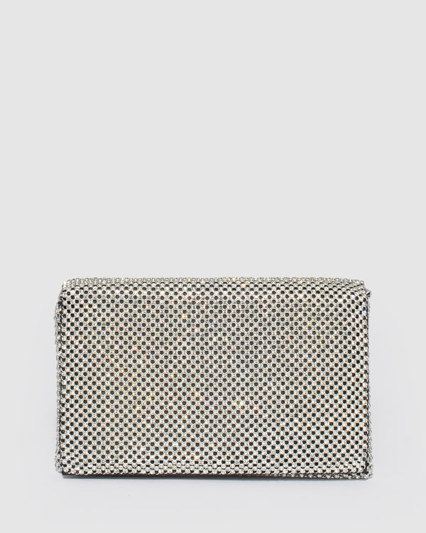 Silver Audrina Clutch Bag