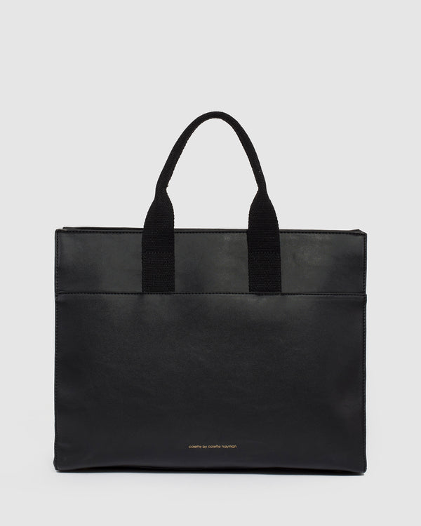 Black Bonnie Square Tech Tote Bag