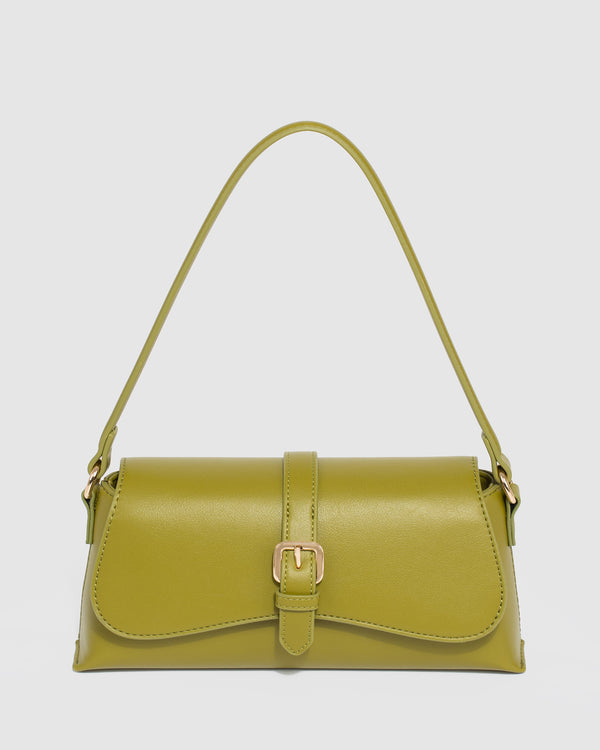 Green Sasha Buckle Shoulder Bag