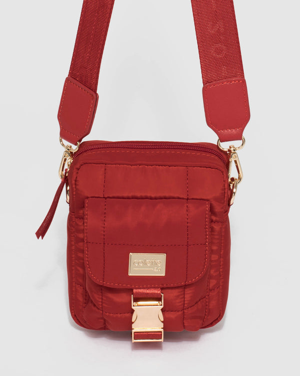 Red Emma Lock Crossbody Bag