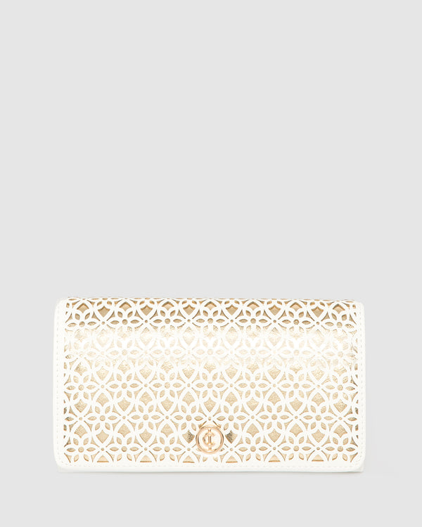 White Meghan Flap Clutch Bag