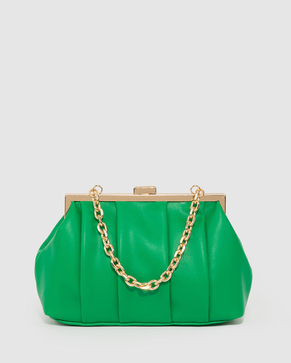 Green Madison Frame Clutch Bag