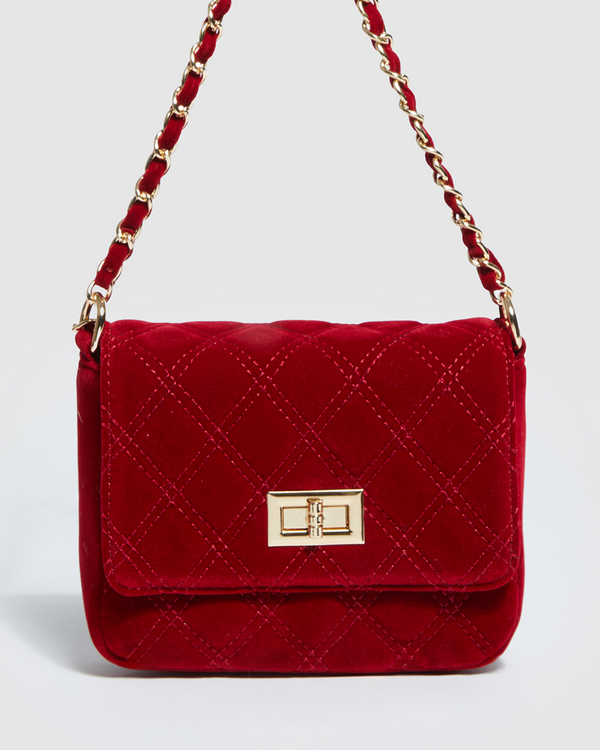 Red Maria Jose Lock Crossbody Bag