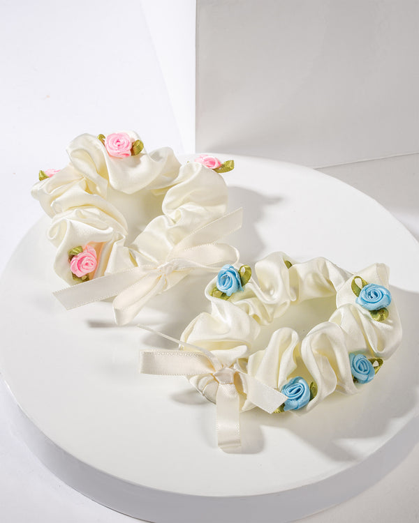 Multi 2 Pack Rosette And Bow Detail Scrunchie