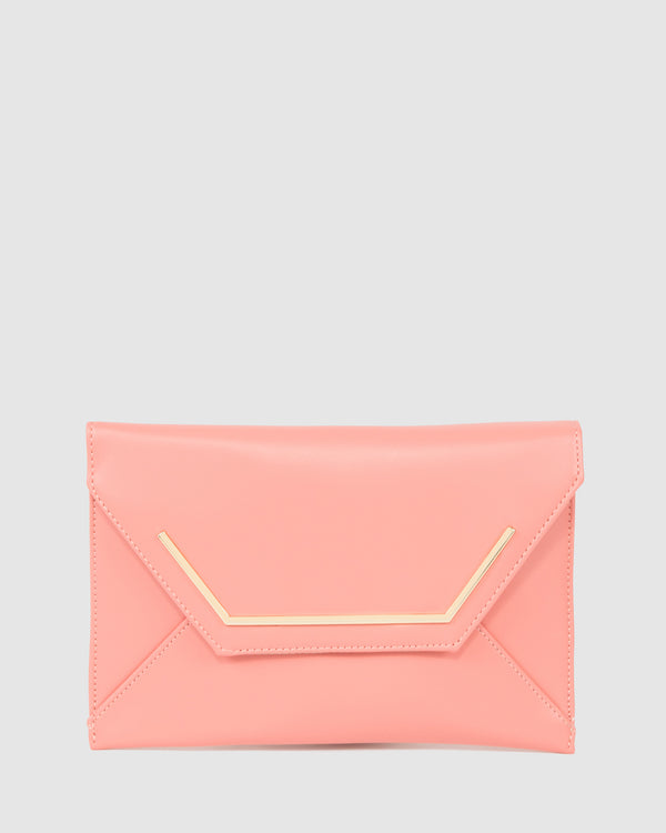 Coral Samantha Square Clutch Bag