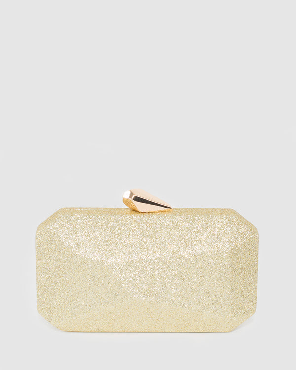 Gold Charlotte Geo Clutch Bag