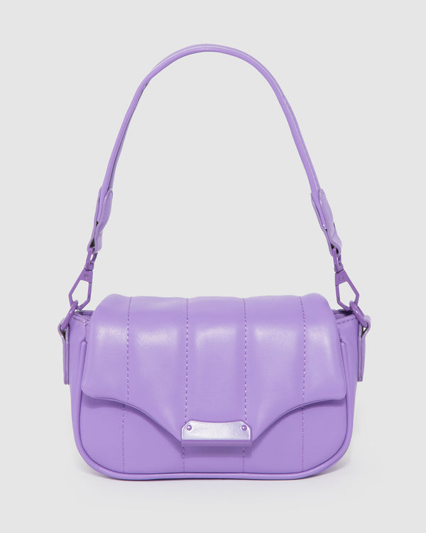 Purple Luna Quilt Crossbody Bag