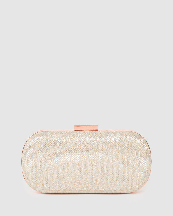 Rose Gold Monika Hardcase Clutch Bag