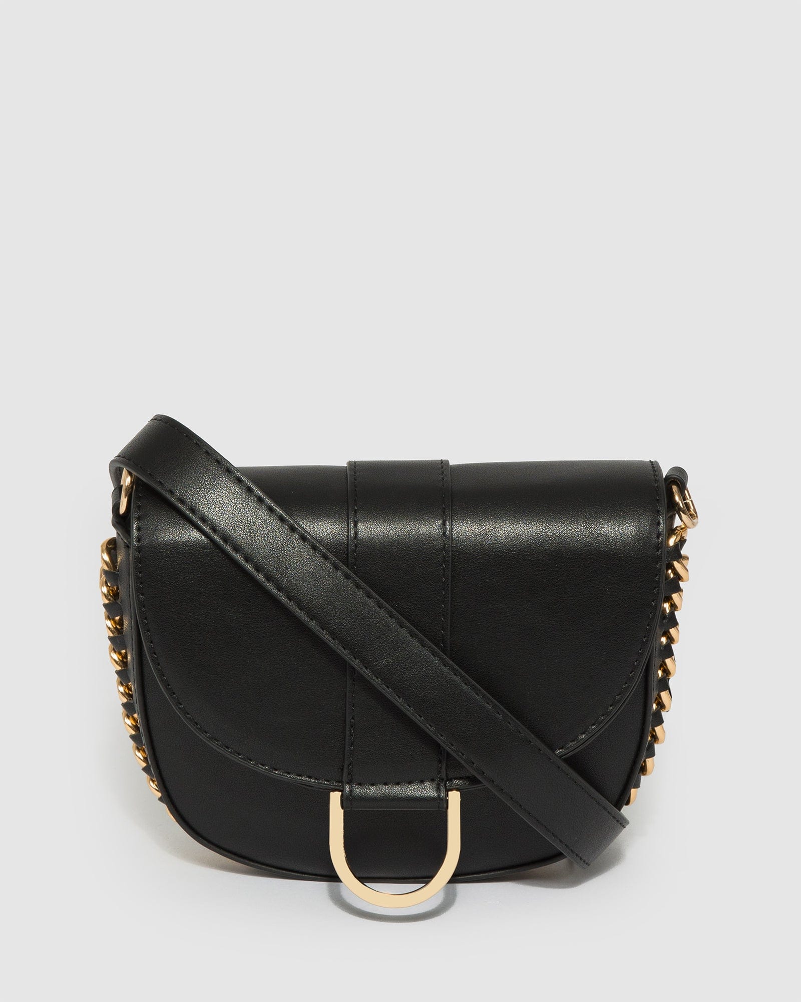 Black Alvita Chain Saddle Bag