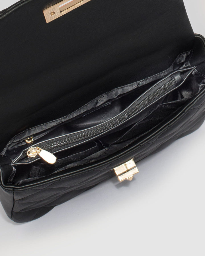 Colette by Colette Hayman Black Amillia Stud Lock Crossbody Bag