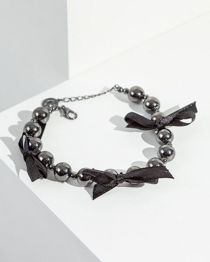 Colette by Colette Hayman Black Bow Beaded Bracelet