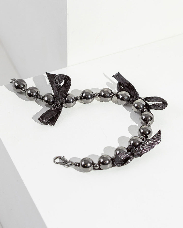 Colette by Colette Hayman Black Bow Beaded Bracelet