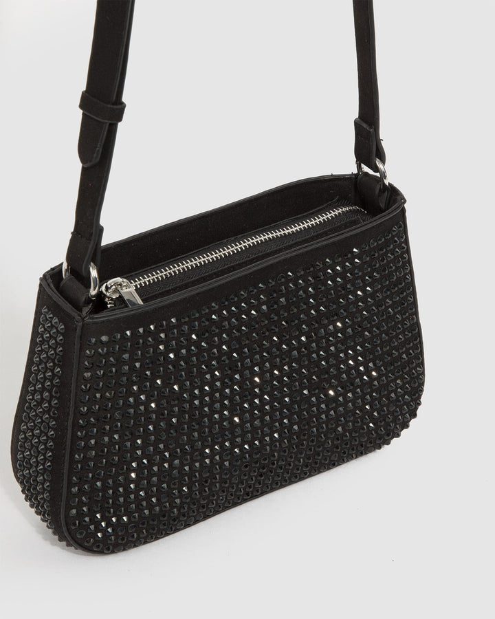 Colette by Colette Hayman Black Camila Crystal Shoulder Bag