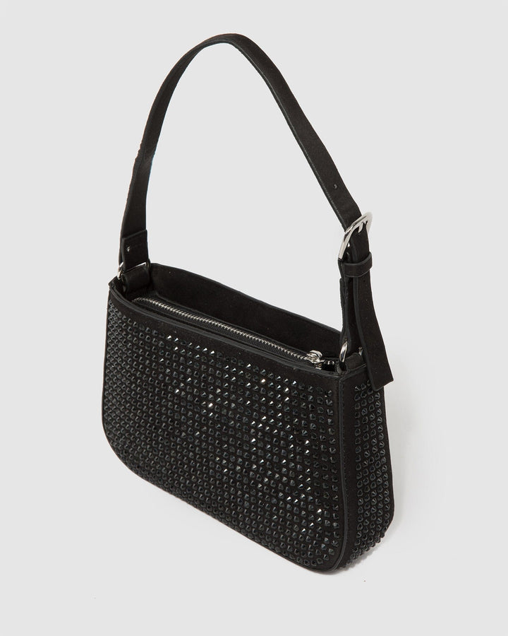 Colette by Colette Hayman Black Camila Crystal Shoulder Bag