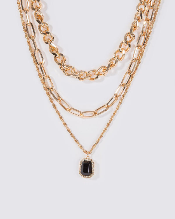 Colette by Colette Hayman Black Chunky Chain Layer Necklace