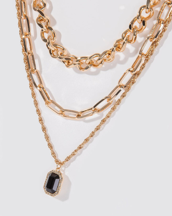 Colette by Colette Hayman Black Chunky Chain Layer Necklace