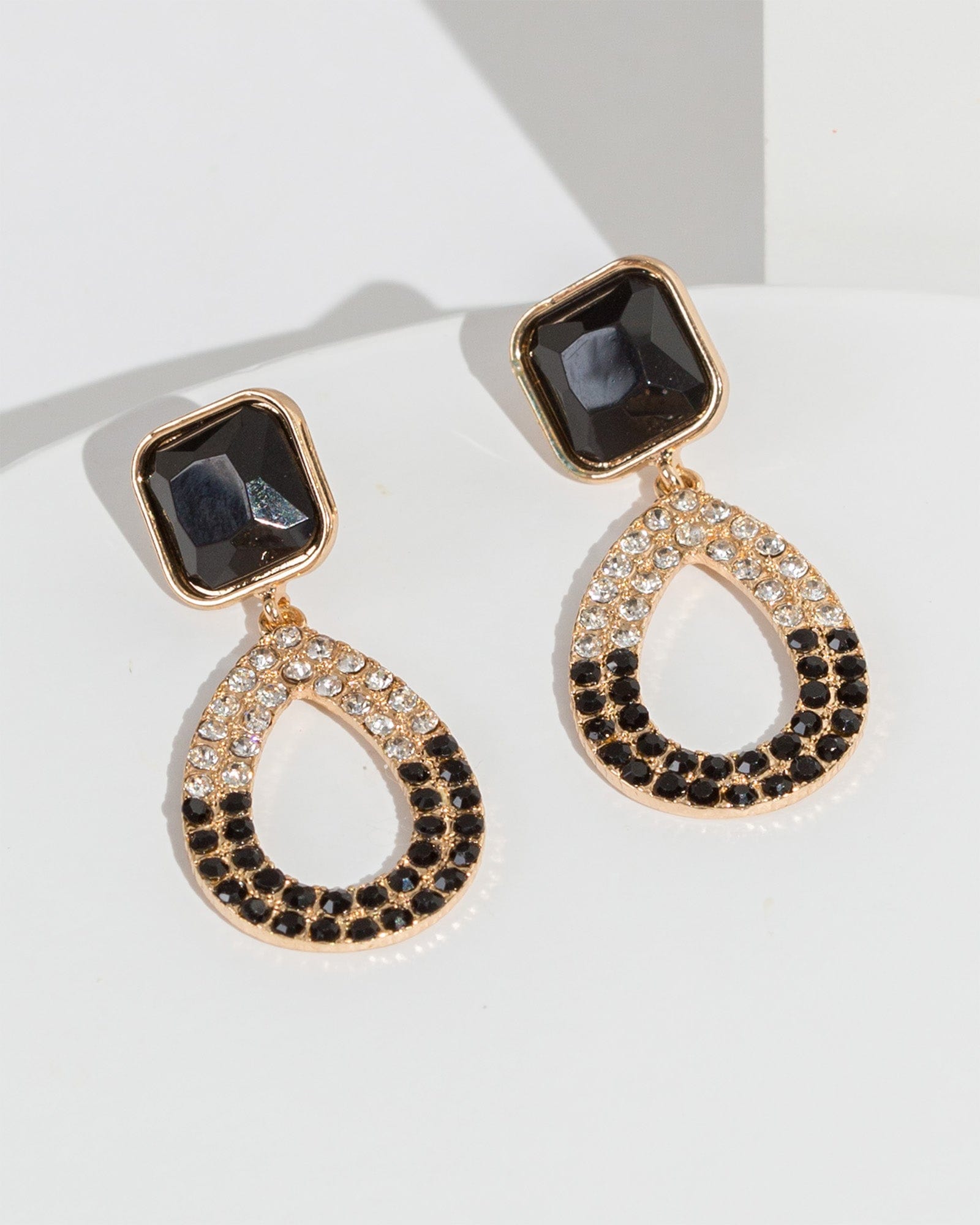 Black diamond online drop earrings