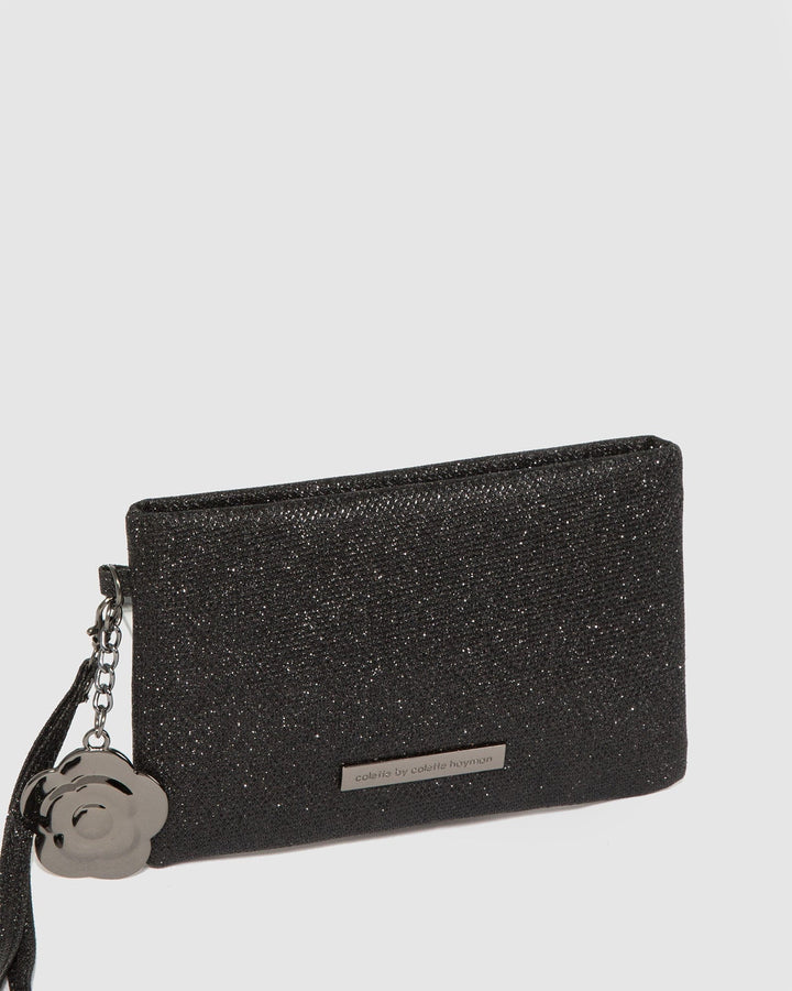 Colette by Colette Hayman Black Emery Rose Clutch Bag