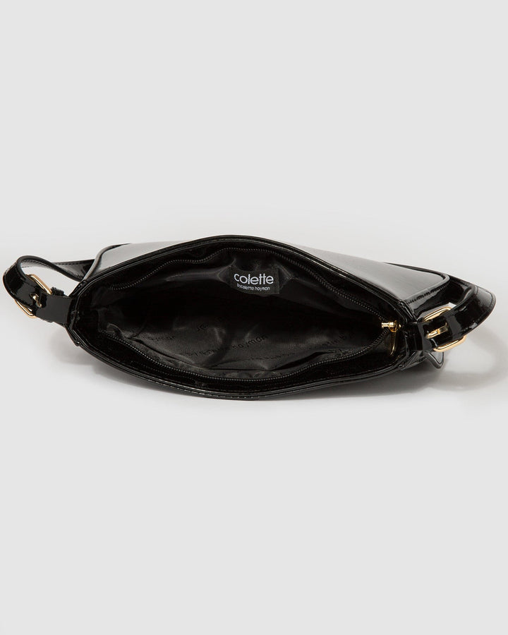 Colette by Colette Hayman Black Frankie Buckle Strap Shoulder Bag