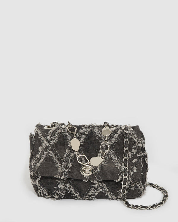 Colette by Colette Hayman Black Gianna Chambray Crossbody Bag