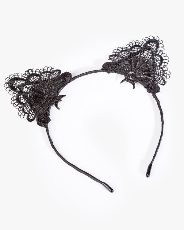 Colette by Colette Hayman Black Lace Cat Ear Headband