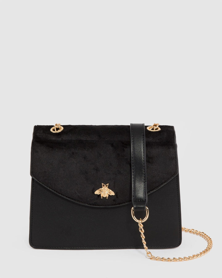 Colette by Colette Hayman Black Libby Suede Bee Crossbody Bag