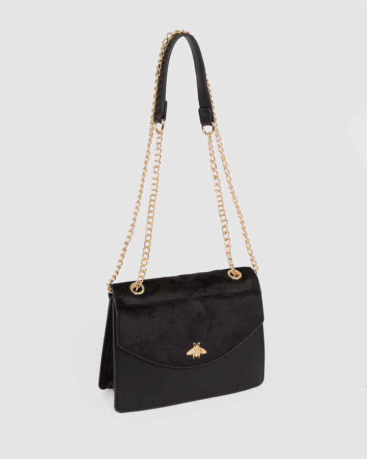 Colette by Colette Hayman Black Libby Suede Bee Crossbody Bag