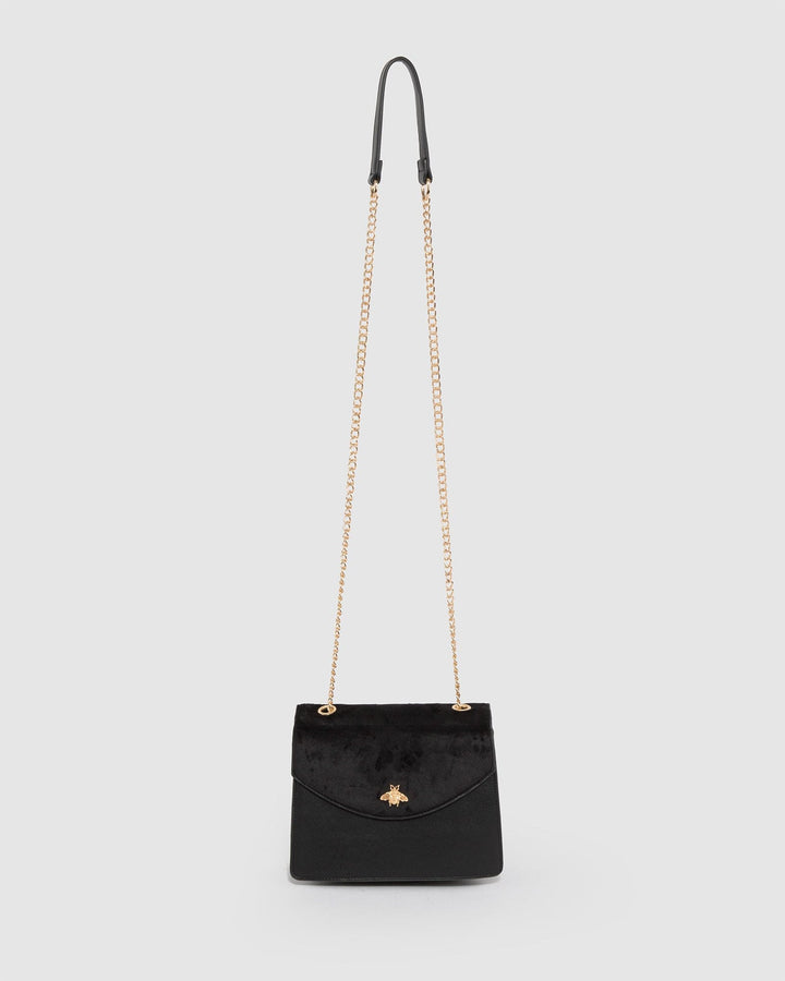 Colette by Colette Hayman Black Libby Suede Bee Crossbody Bag