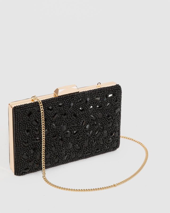 Colette by Colette Hayman Black Lienke Beaded Clutch Bag