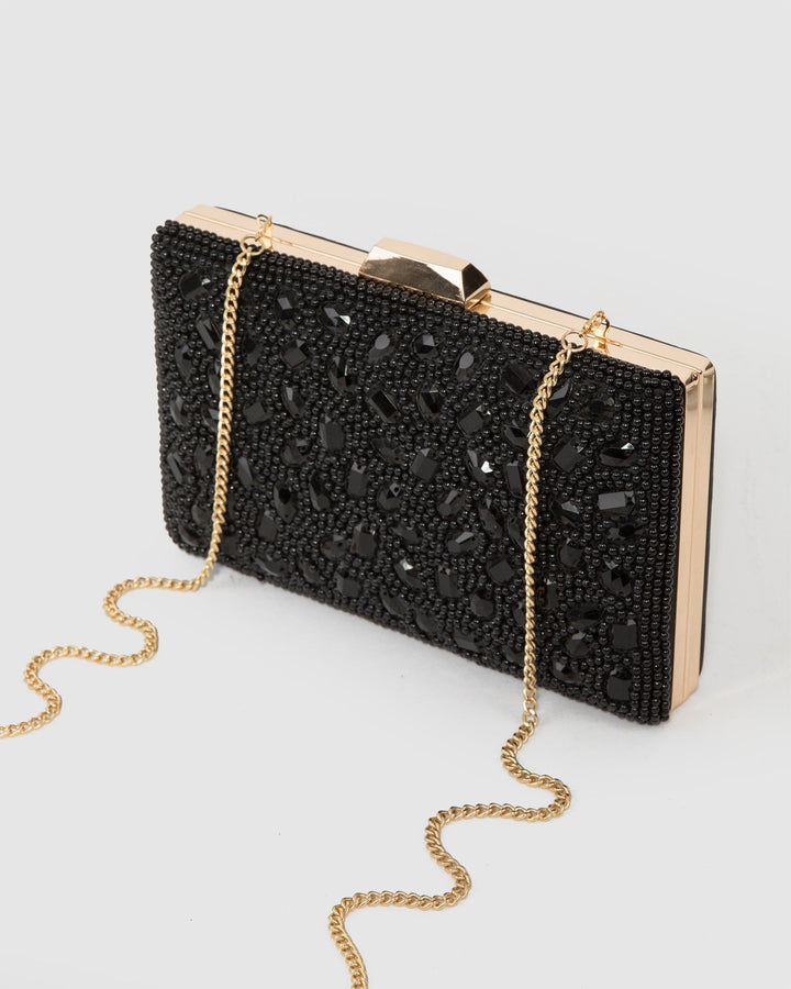 Colette by Colette Hayman Black Lienke Beaded Clutch Bag