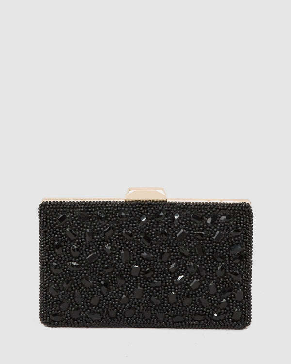 Colette by Colette Hayman Black Lienke Beaded Clutch Bag